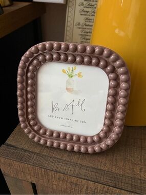 Creative Co-Op Mauve Beaded Square Photo Frame